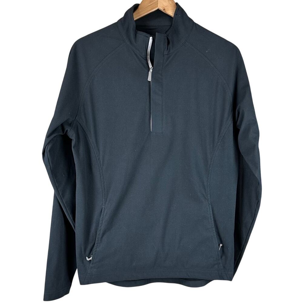 Peter Millar Crown Sport Men's Charcoal Gray 1/2 Zip Fleece Pullover Size Small